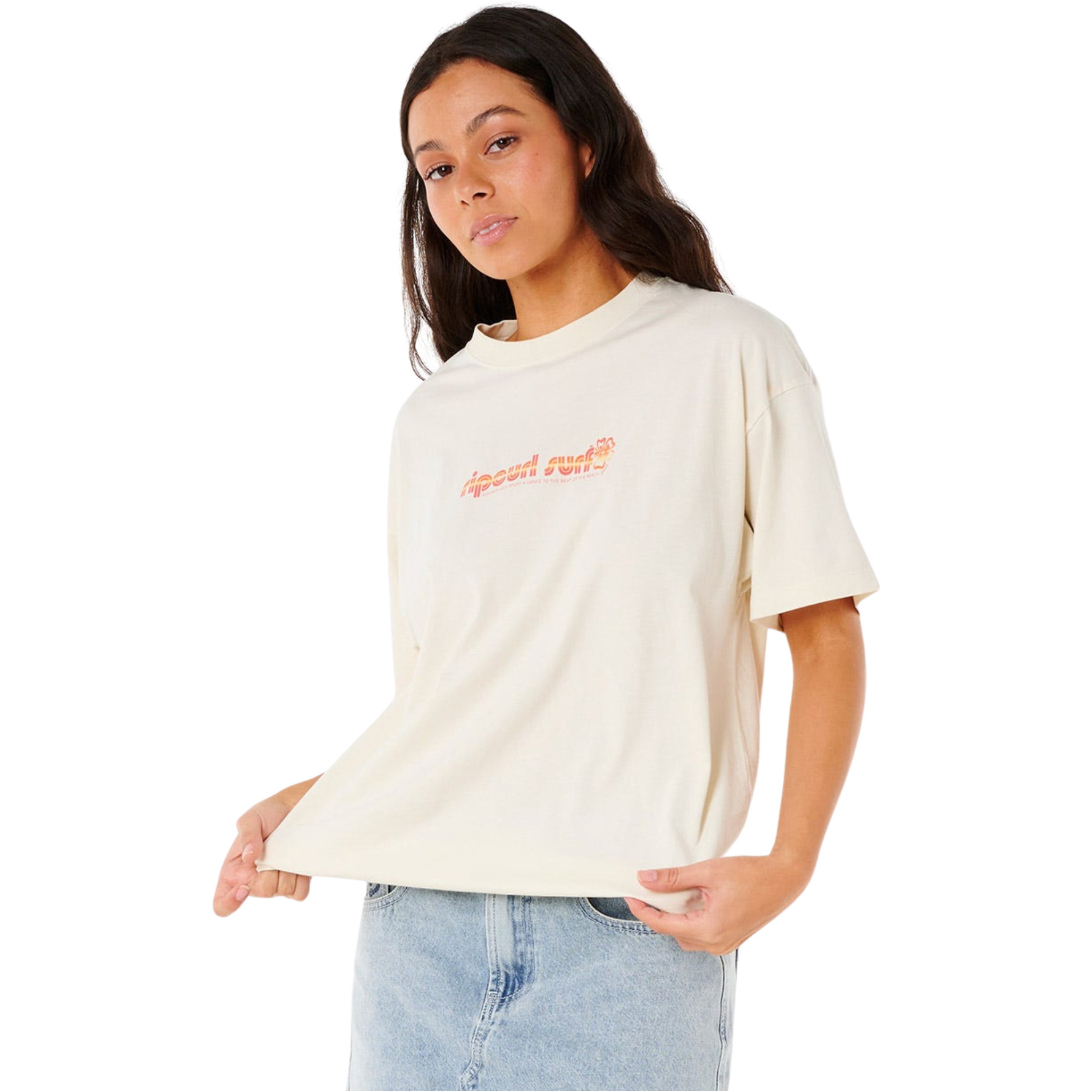 2025 Rip Curl Mujer Neon Isles Heritage Tee 0IHWTE - Bone